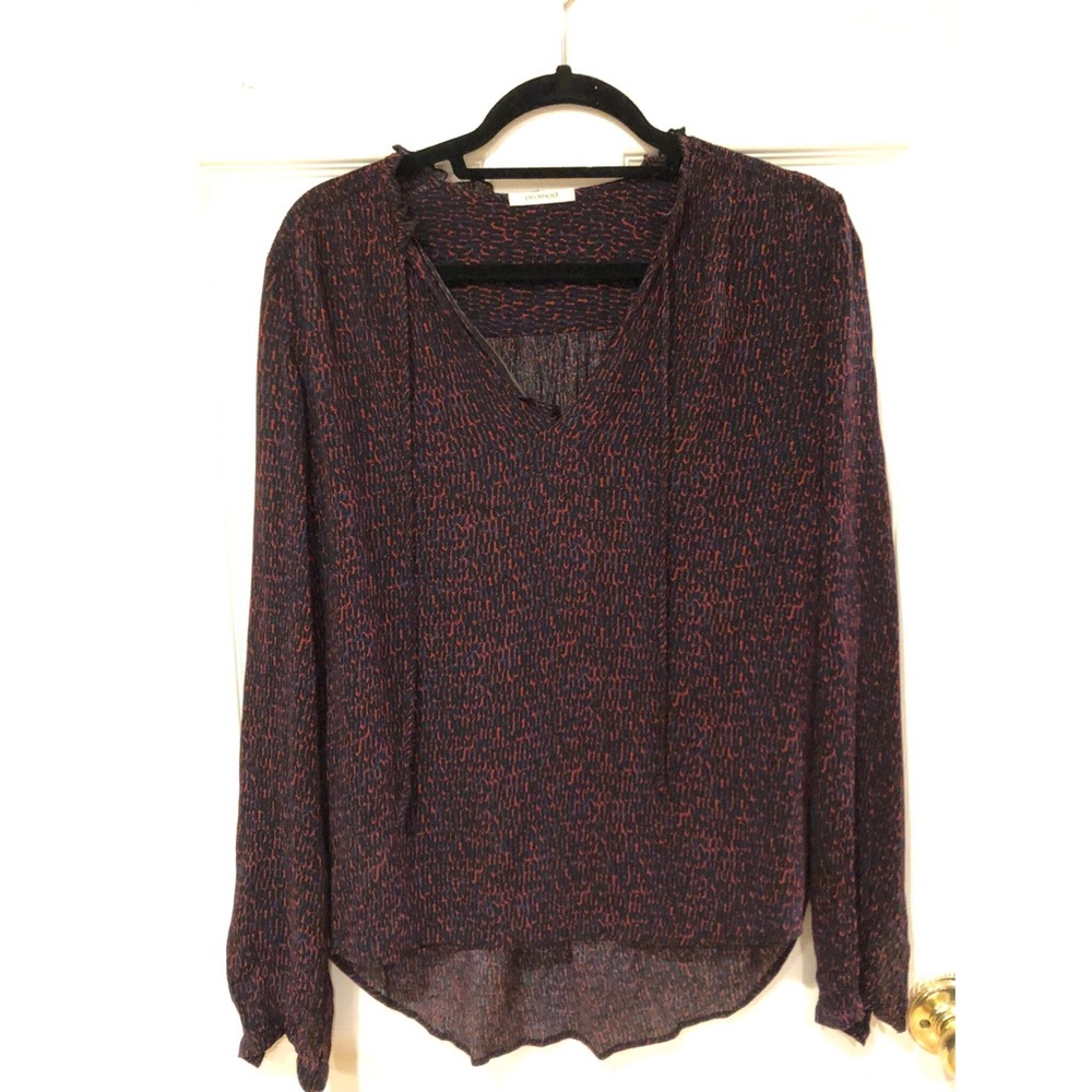 Red & blue patterned long sleeve shirt